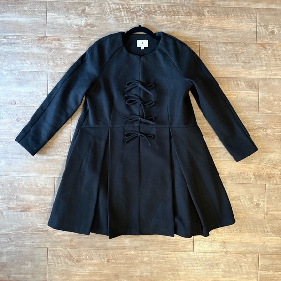 Tuckernuck Black Crepe Blair Bow Coat Dress | Small - Picture 3 of 4